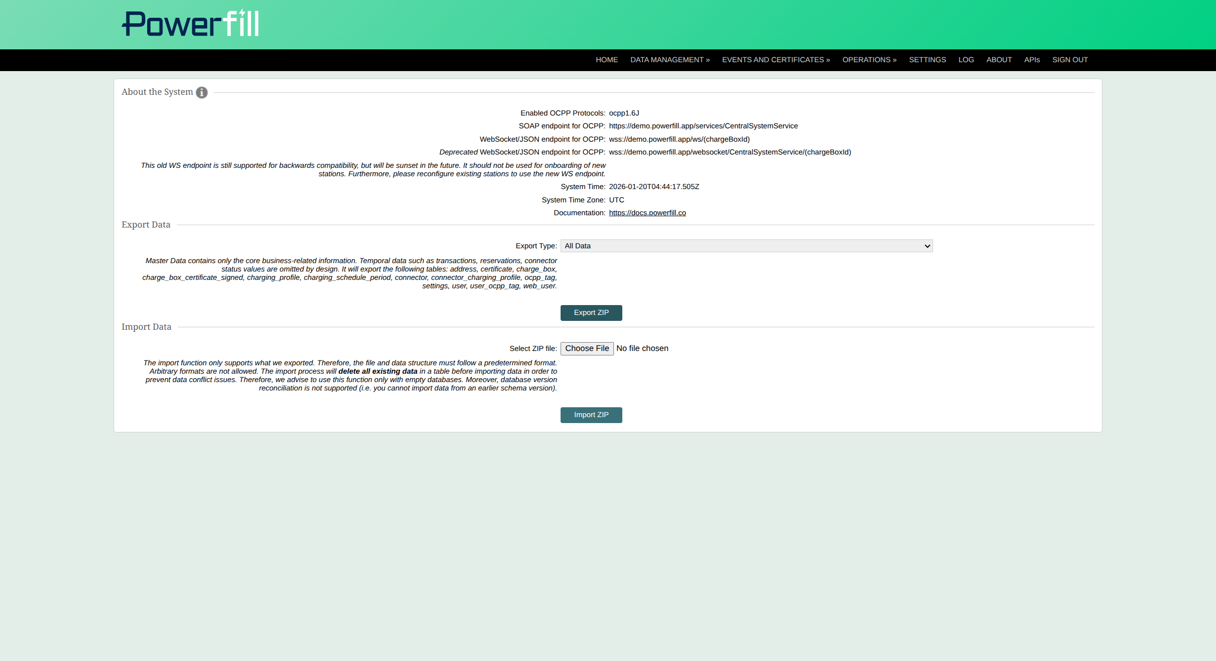 Migrate from SteVe to Powerfill | Powerfill Documentation